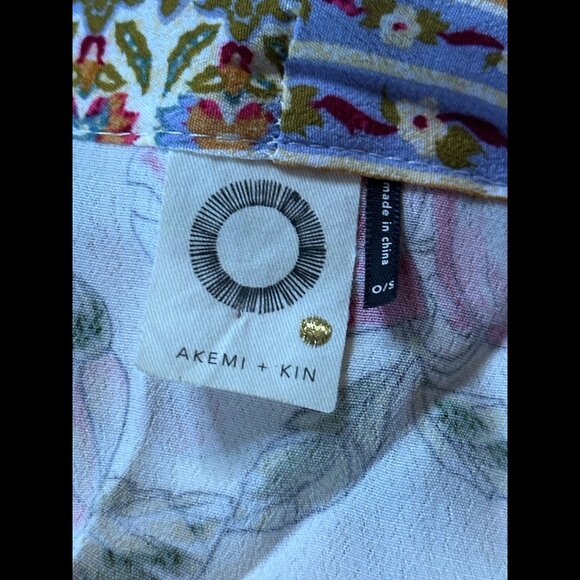 Akemi Kin Top OS Womens Ivory Vine Floral Open Front Cardigan - Picture 6 of 7